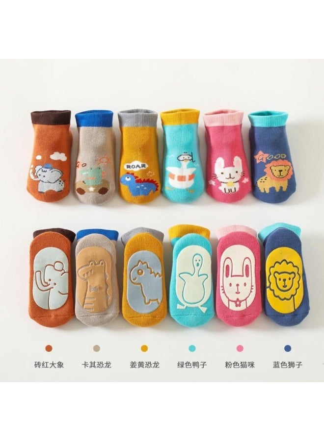 Genaric Cotton baby socks with cartoon prints, non-slip, for boys and girls,small 3-36 months, model 245 - Image 2